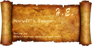 Horvát Emese névjegykártya